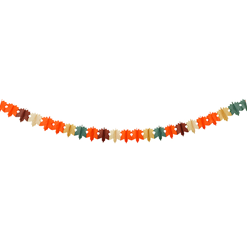 Autumnal Leaves Tissue Paper Hanging Garland Decoration 3m Product Gallery Image