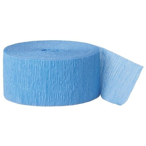 Baby Blue Crepe Paper Streamer - 24.6m / 81 ft