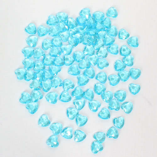 Baby Blue 12mm Heart Diamonds Premium Table Gems 28g Product Image