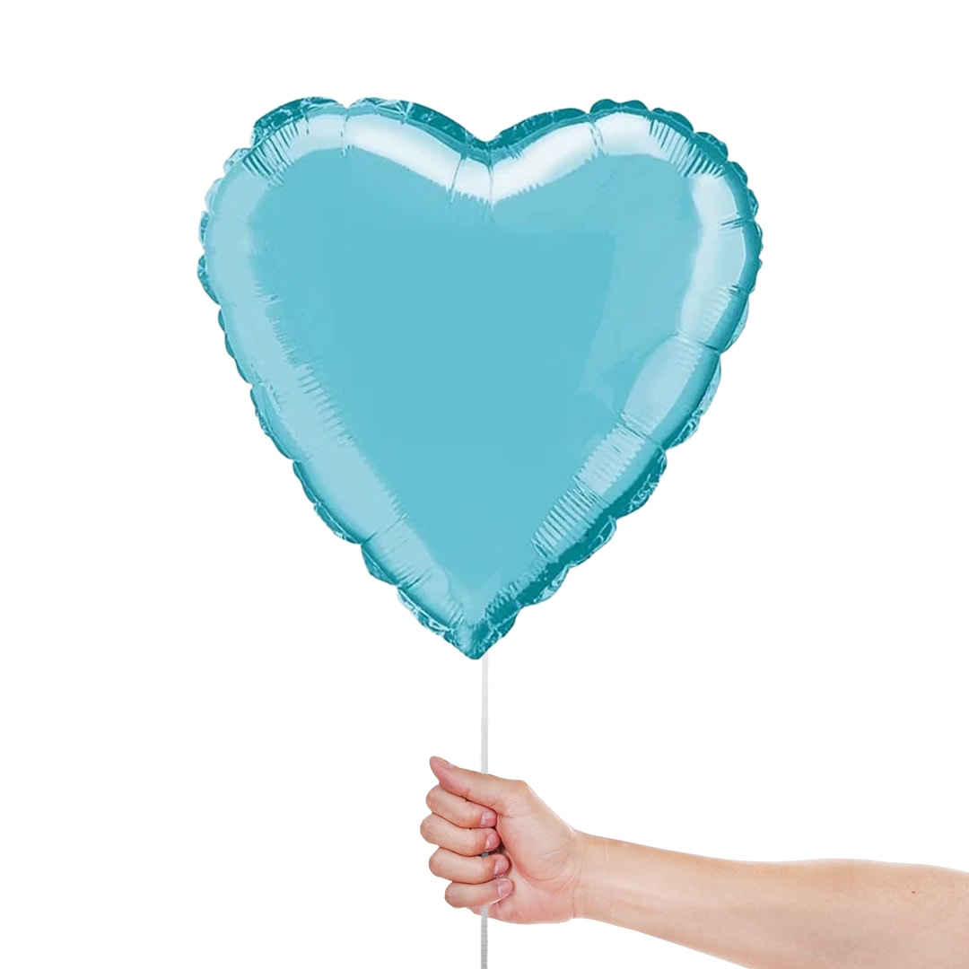 Baby Blue Heart Shape Foil Helium Balloon 46cm / 18 in Product Gallery Image