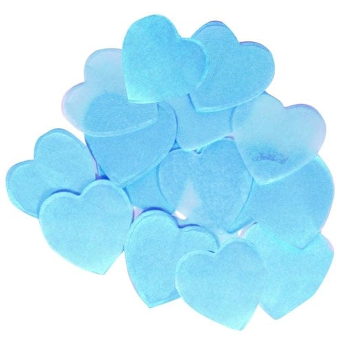 Baby Blue Heart Shaped Tissue Paper Table Confetti 30mm 100g
