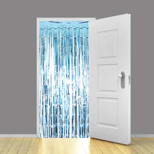 Baby Blue Foil Door Curtain Backdrop 92cm x 244cm - Pack of 25 Product Gallery Image