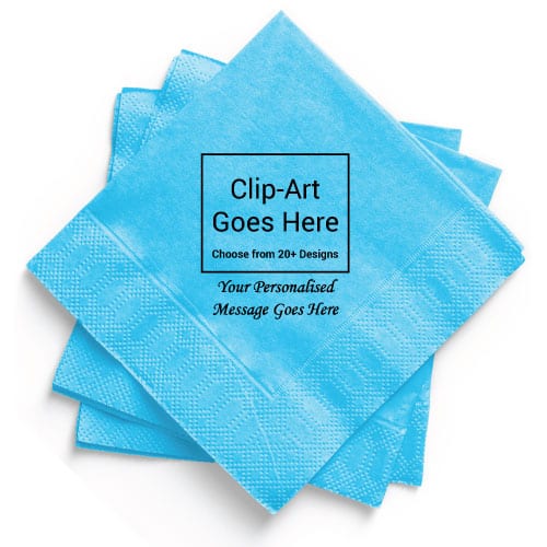 Baby-Blue Personalised Napkin - Pack of 50