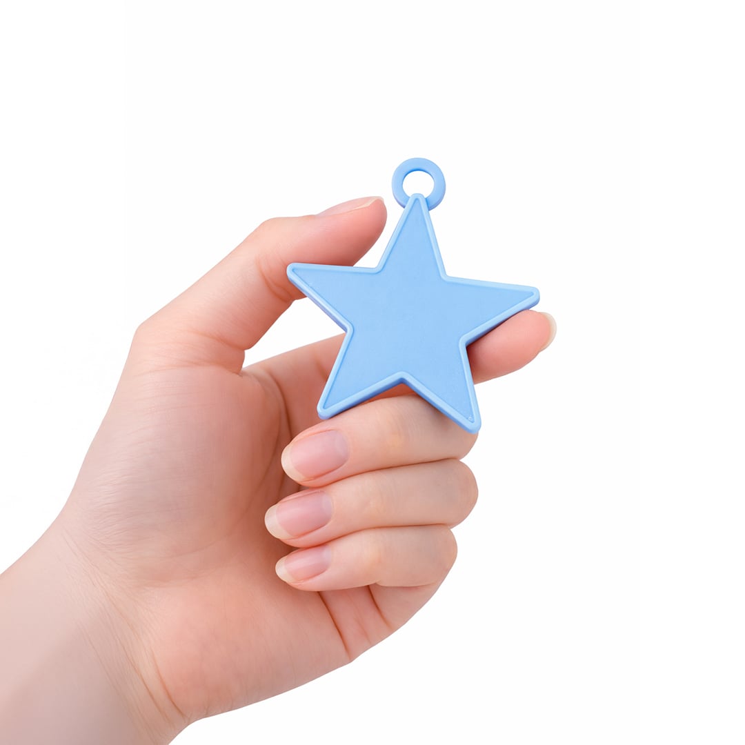 Light Blue Plastic Star Shaped Balloon Weight 8g Product Gallery Image