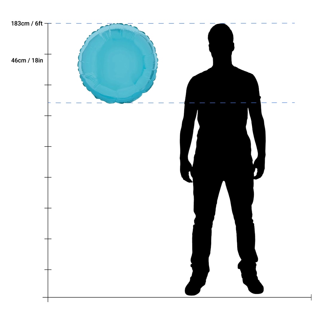 Baby Blue Round Foil Helium Balloon 46cm / 18 in Product Gallery Image