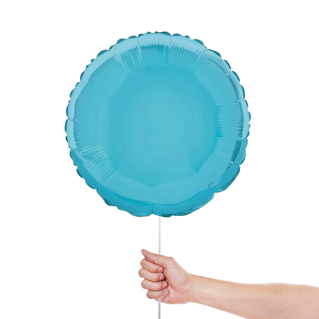 Baby Blue Round Foil Helium Balloon 46cm / 18 in Product Gallery Image