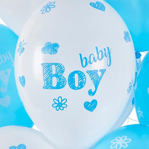 Baby Boy Latex Balloons 33cm / 13 in - Pack of 6 Product Gallery Image