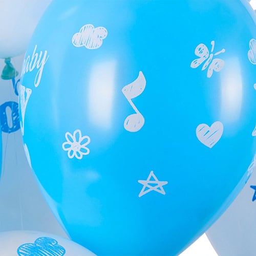 Baby Boy Latex Balloons 33cm / 13 in - Pack of 6 Product Gallery Image