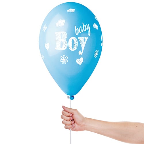 Baby Boy Latex Balloons 33cm / 13 in - Pack of 6 Product Gallery Image