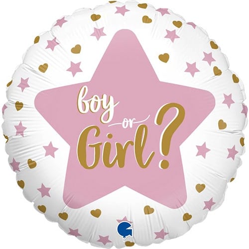 Baby Gender Reveal Two-Sided Round Foil Helium Balloon 46cm / 18 in Product Gallery Image