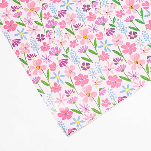 Baby Pink Floral Paint Gift Wrapping Paper Roll 2.5m Product Gallery Image