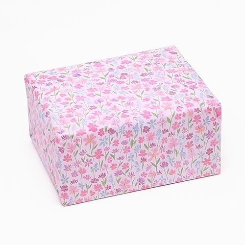 Baby Pink Floral Paint Gift Wrapping Paper Roll 2.5m Product Gallery Image