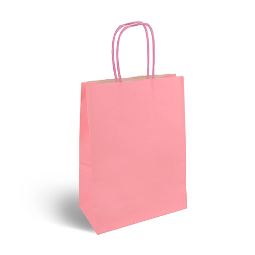 Baby Pink Paper Party Bag with Handles 22cm
