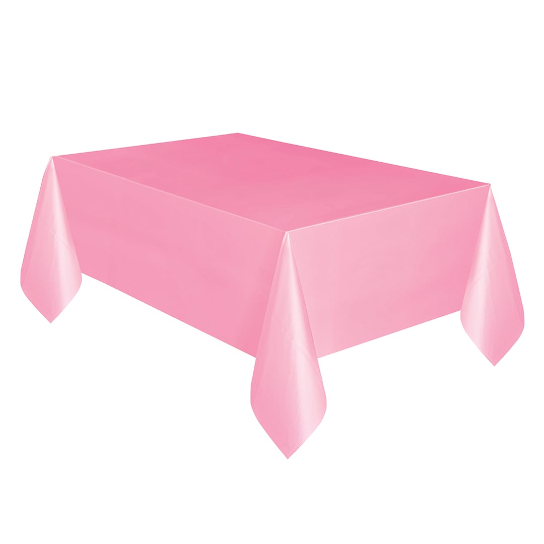 Baby Pink Rectangular Plastic Tablecover 274cm x 137cm