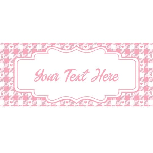 Baby Pink Tartan Doll Style B Design PVC Personalised Party Sign Decoration Product Gallery Image