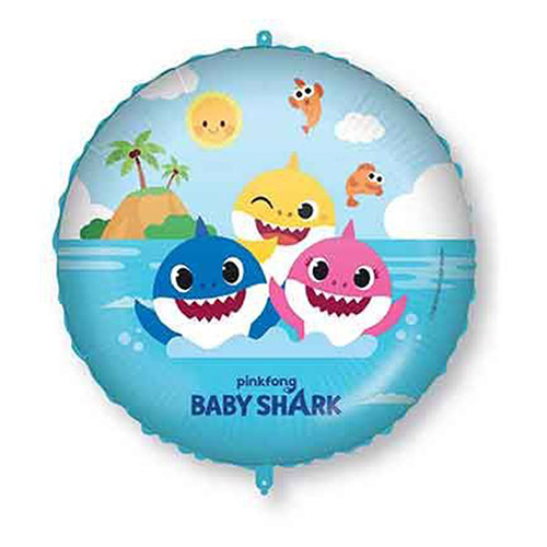 Baby Shark Round Foil Helium Balloon 46cm / 18 in Product Gallery Image