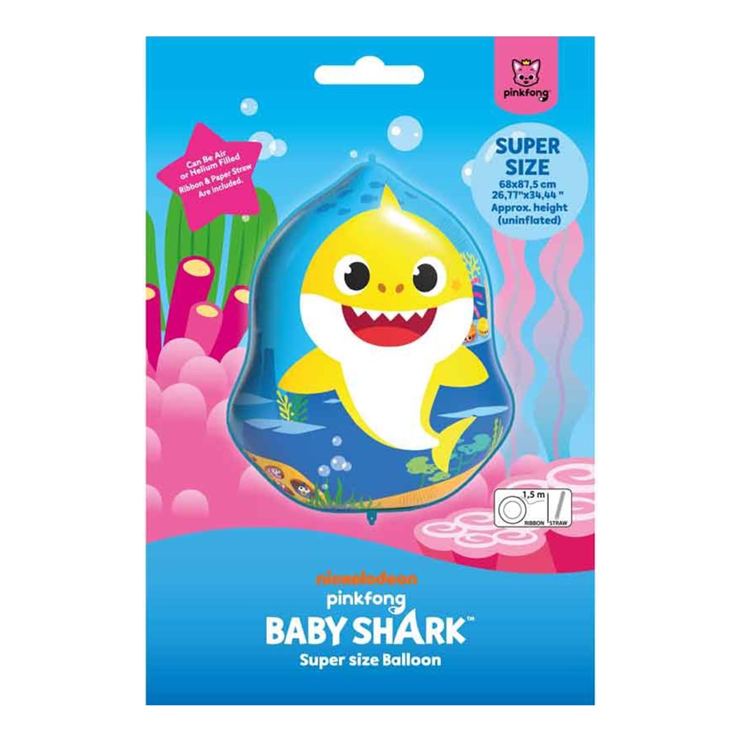 Baby Shark Shaped Foil Balloon 87.5cm / 34 in View 3