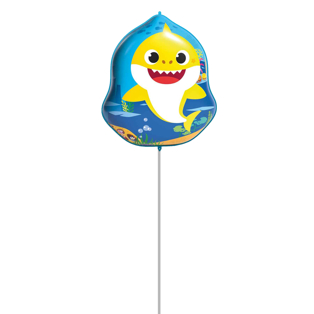Baby Shark Shaped Foil Balloon - Inflated Balloon In A Box Product Gallery Image