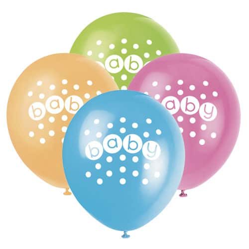 Baby Shower Biodegradable Latex Balloons 30cm / 12 in - Pack of 8 Product Image