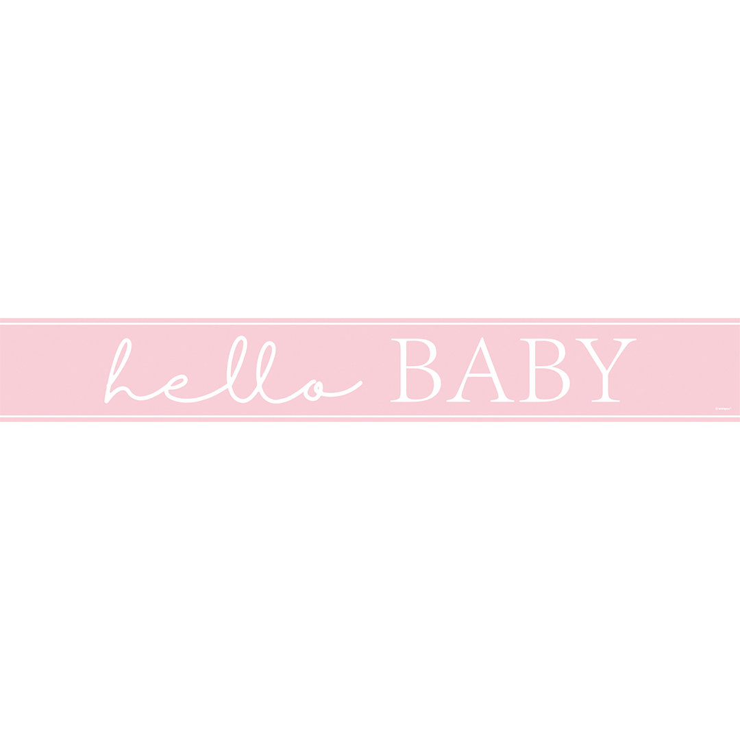 Baby Shower Pink Foil Banner 274cm