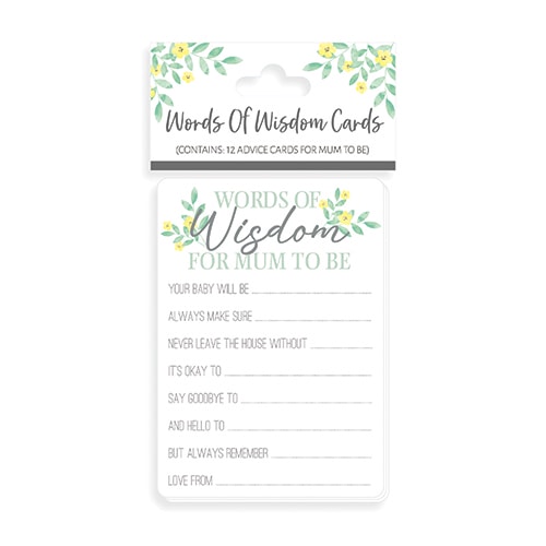 Baby Shower Words Of Wisdom Cards Pack Of 12 Partyrama Baby shower words of wisdom cards pack of 12 partyrama