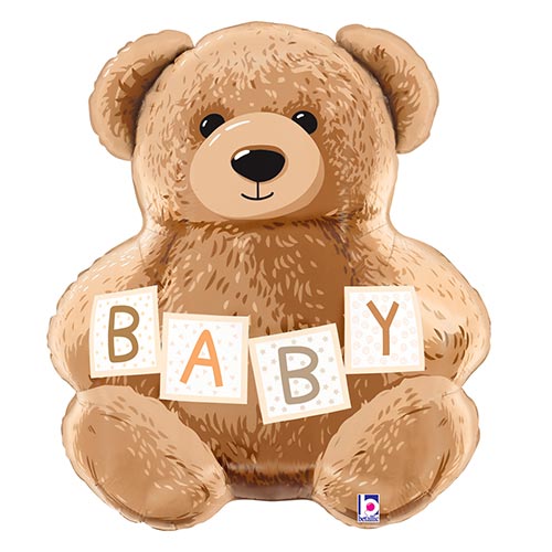 Baby Teddy Bear Helium Foil Shaped Balloon 61cm / 24 in Product Gallery Image