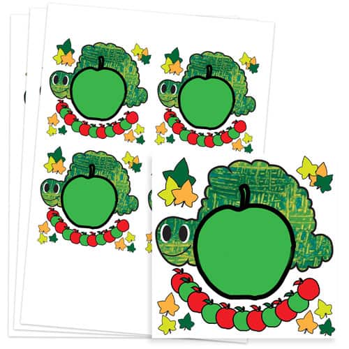 Caterpillar Design 95mm Square Sticker sheet of 4 Product Image