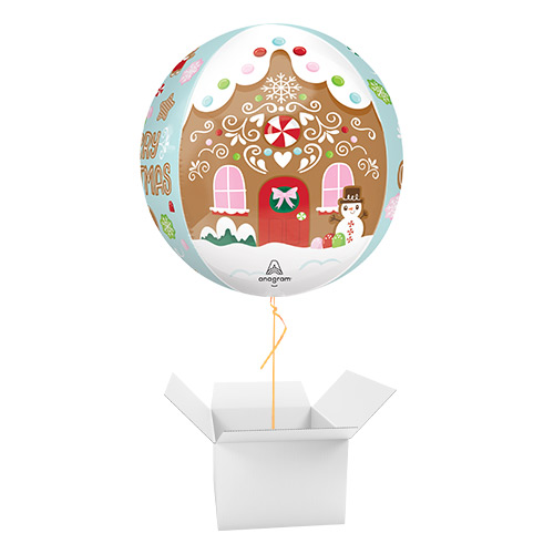 Baking Spirits Bright Christmas Orbz Foil Helium Balloon - Inflated Balloon in a Box Product Gallery Image