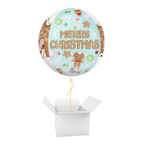 Baking Spirits Bright Christmas Orbz Foil Helium Balloon - Inflated Balloon in a Box