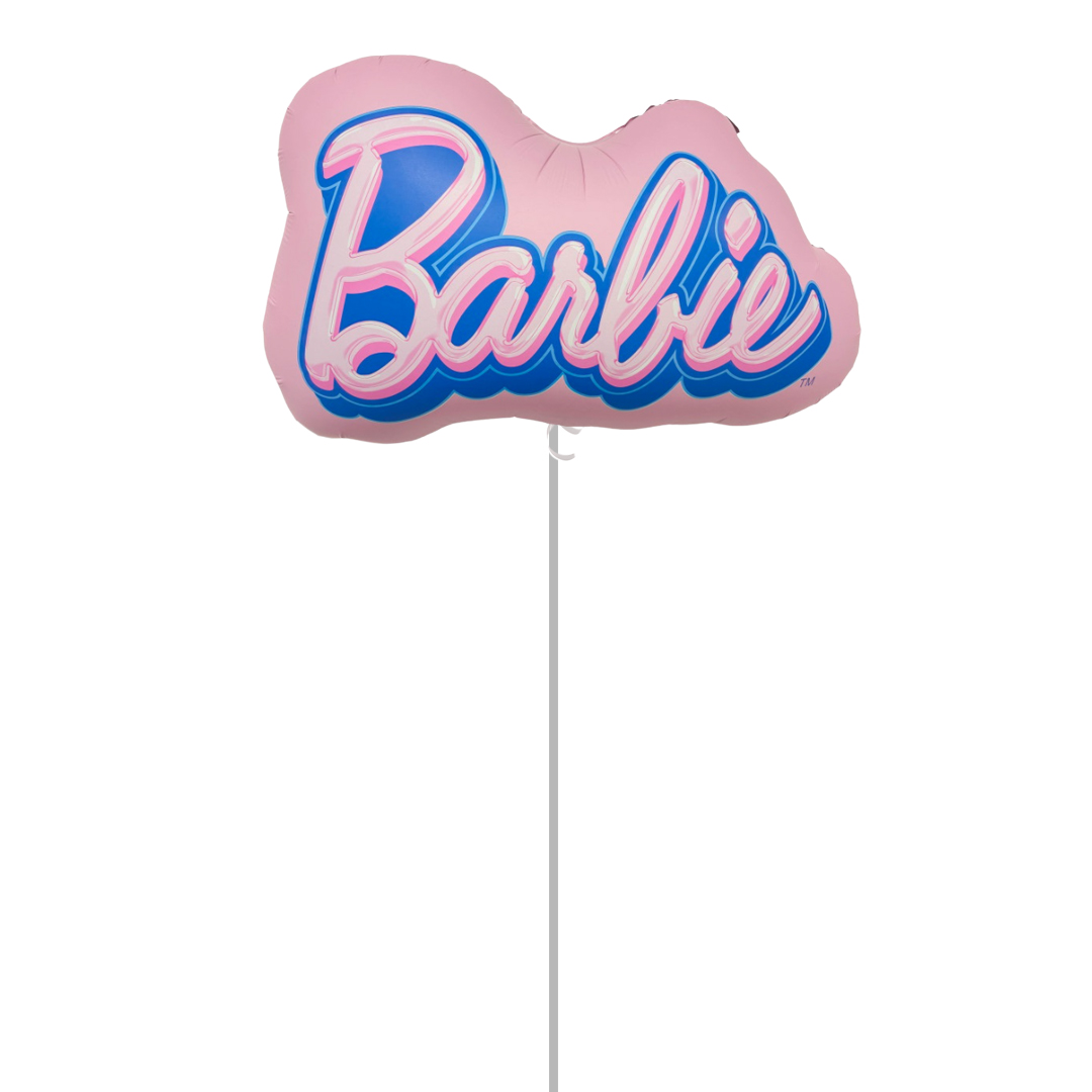 Barbie Logo Giant Foil Balloon - Inflated Balloon In A Box Product Gallery Image