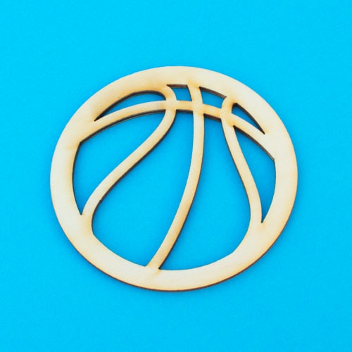 Basketball Silhouette Wooden Coaster Product Gallery Image