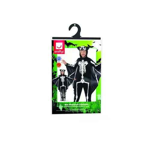 Bat Skeleton Fancy Dress Costume Kids Unisex Small - Age 4-6 Product Gallery Image