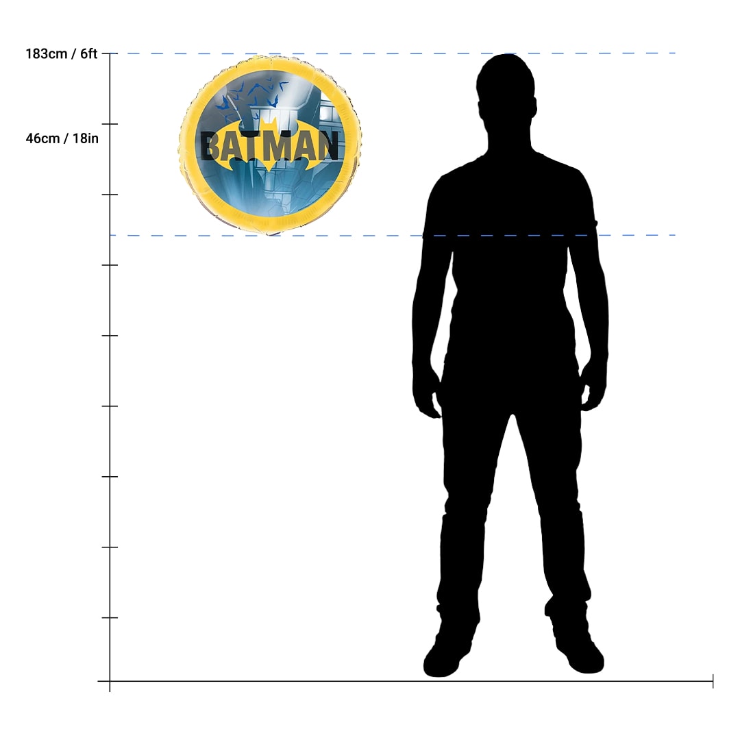 Batman Round Foil Helium Balloon 46cm / 18 in Product Gallery Image