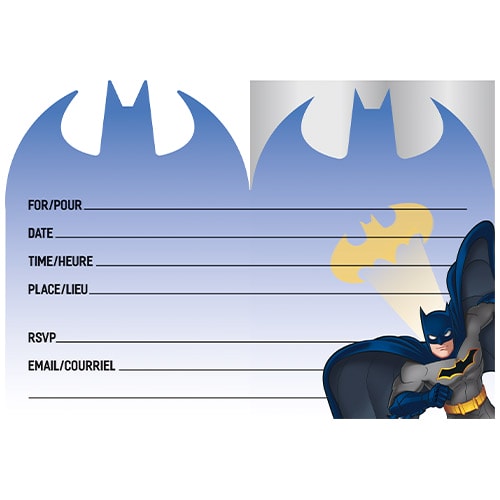 Batman Shaped Party Invitations with Envelopes - Pack of 8 Product Gallery Image