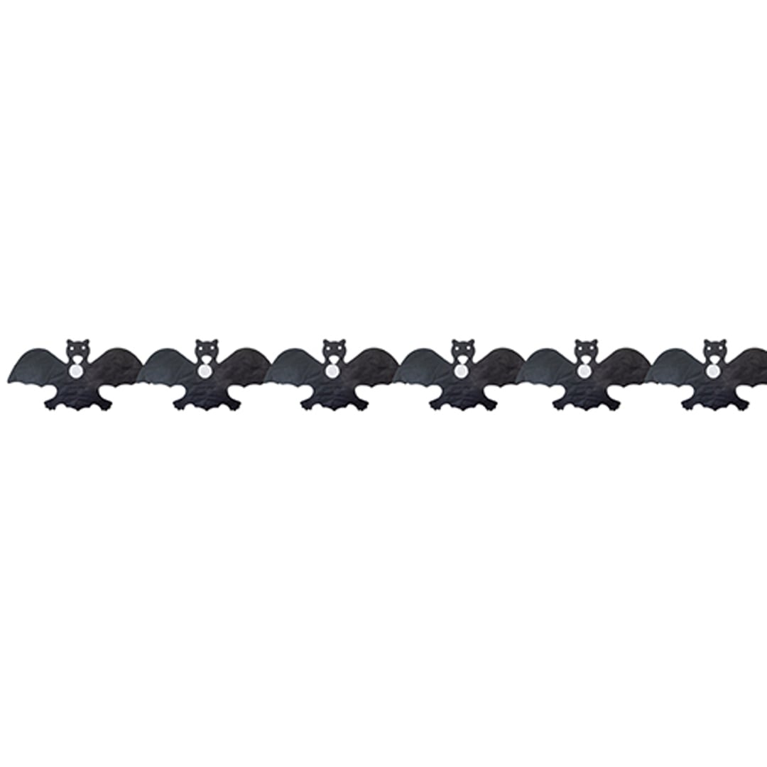 Bats Black Paper Garland Halloween Hanging Decoration 3m