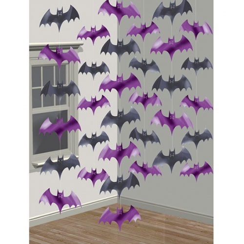 Bats Halloween String Hanging Decorations 213cm - Pack of 6 Product Image