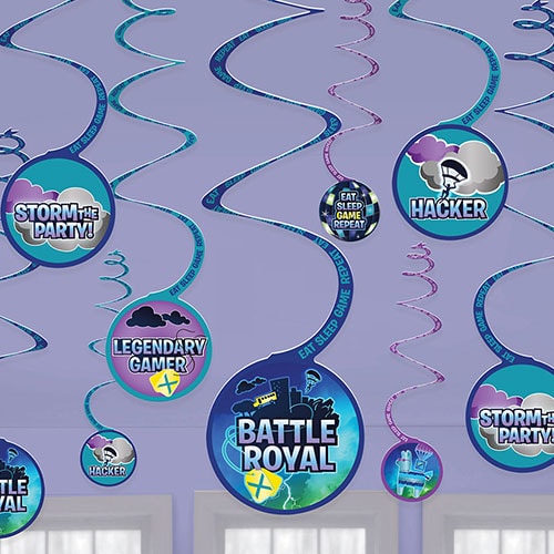 Battle Royal Hanging Swirl Decorations - Pack of 12 Product Image