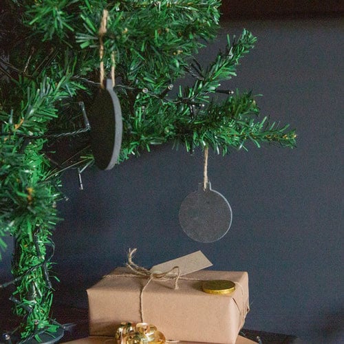 Bauble Shape Slate Hanging Christmas Tree Decoration 8cm Product Gallery Image