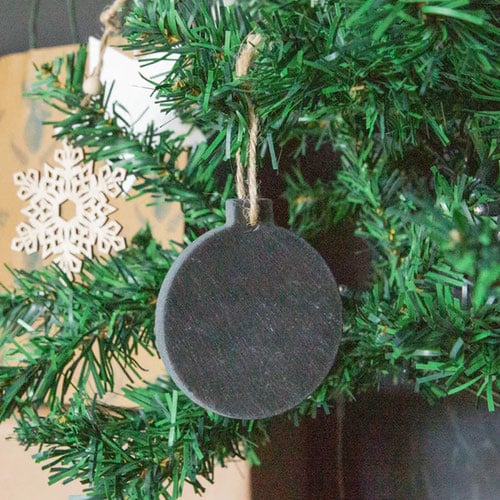 Bauble Shape Slate Hanging Christmas Tree Decoration 8cm Product Gallery Image