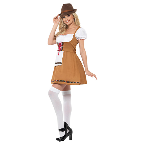 Bavarian Beer Maid Brown Fancy Dress Costume Ladies Large - UK 16-18 Product Gallery Image