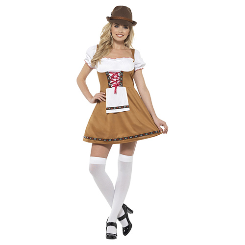 Bavarian Beer Maid Brown Fancy Dress Costume Ladies Large - UK 16-18 Product Gallery Image