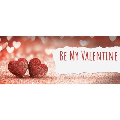 Be My Valentine Glitter Hearts PVC Party Sign Decoration Product Image