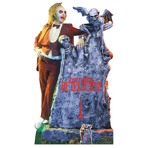 Beetlejuice with Tombstone Michael Keaton Lifesize Cardboard Cutout 182cm