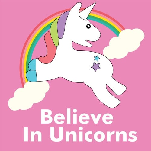 Believe In Unicorns Pink PVC Party Sign Decoration 20cm x 20cm Product Image