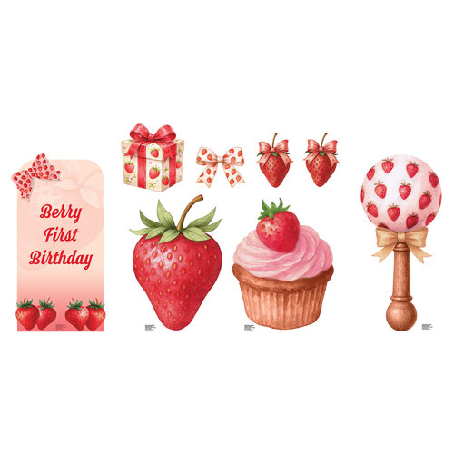 Berry Birthday Cupcake Multi-Functional Star Mini Cardboard Cutouts Decorative Pack
