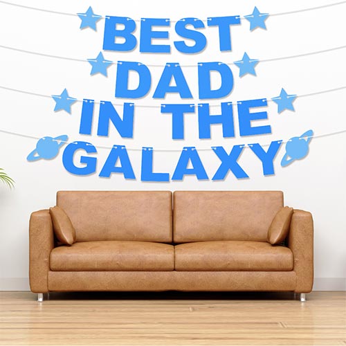 Best Dad In The Galaxy Customisable Recyclable Card Party Bunting Product Gallery Image
