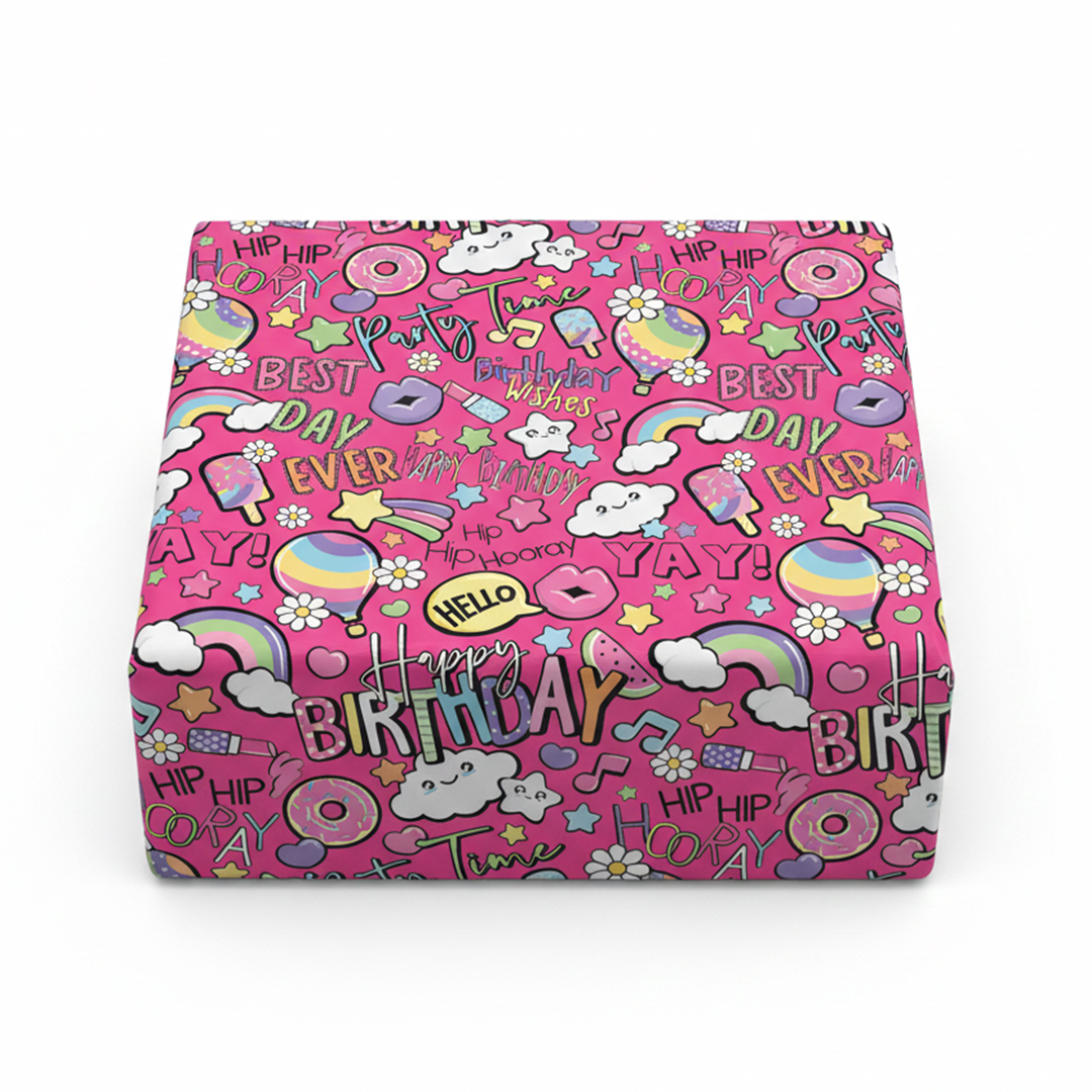 Best Day Ever Birthday Hot Pink Gift Wrapping Paper Roll 3m