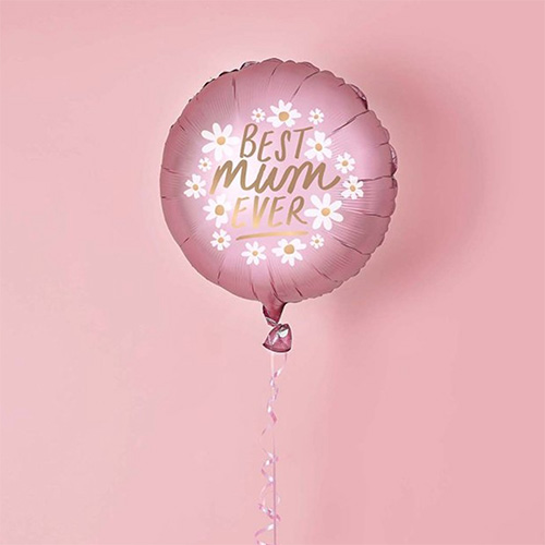 Best Mum Ever Daisy Pink Helium Foil Shaped Balloon 51cm / 20 in Product Gallery Image