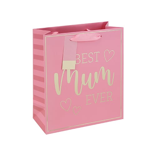 Best Mum Ever Mother's Day Medium Pink Gift Bag 25cm