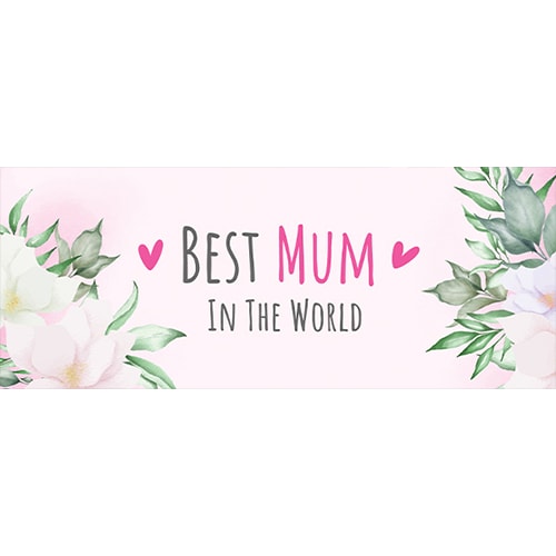 Best Mum In The World Blush Pink Floral Mother's Day PVC Party Sign Decoration